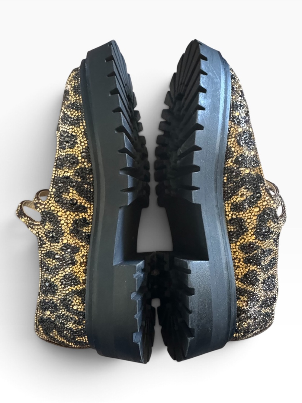 Betsey Johnson Duffy leopard-print rhinestone Mary Jane shoes - Picture 7 of 8